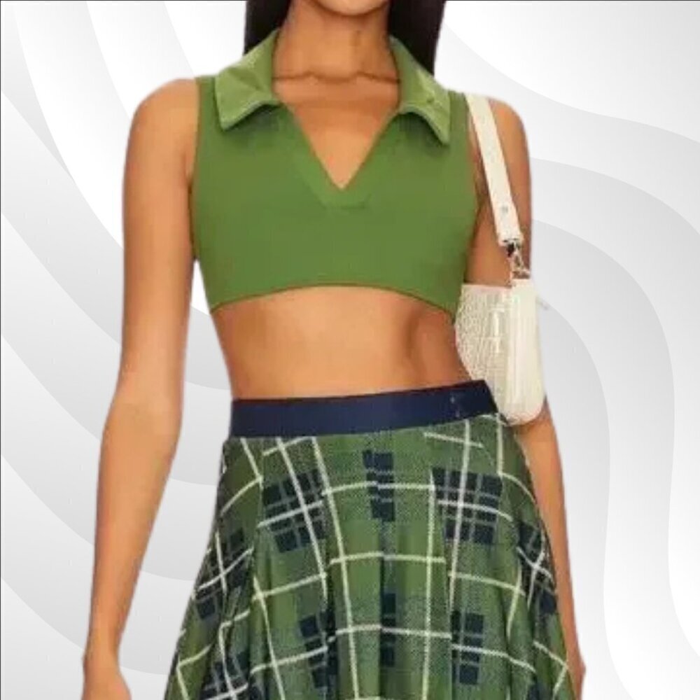 2/$50 WeWoreWhat Polo Bra in Court Green Size XS | Sporty & Chic